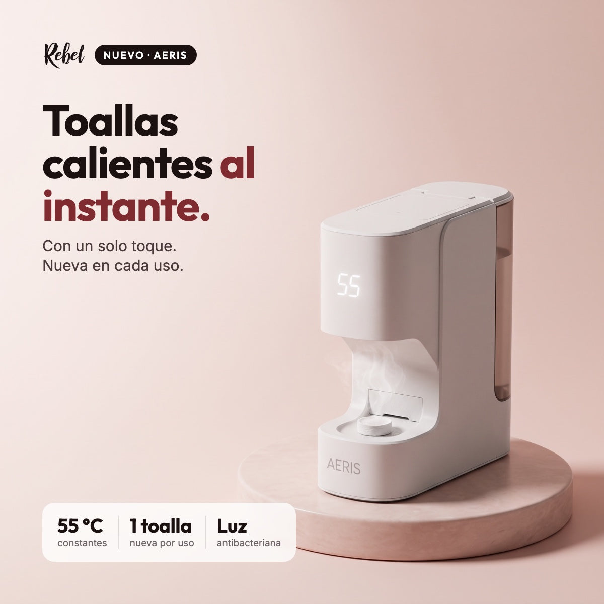 Aeris: toallas calientes al instante