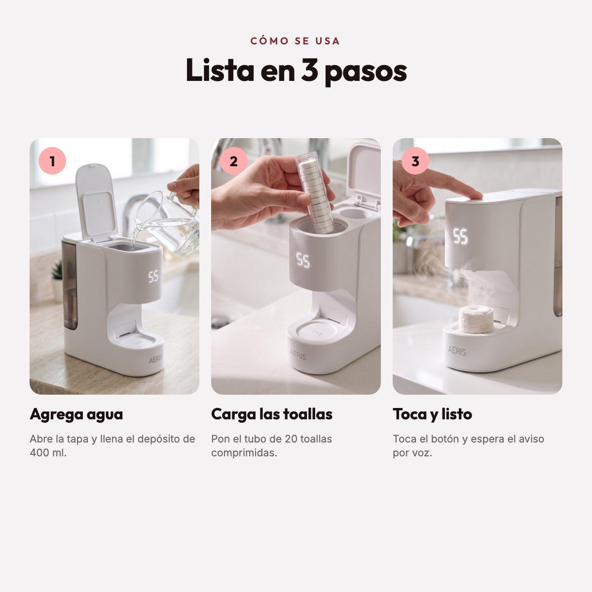 Cómo se usa Aeris en 3 pasos