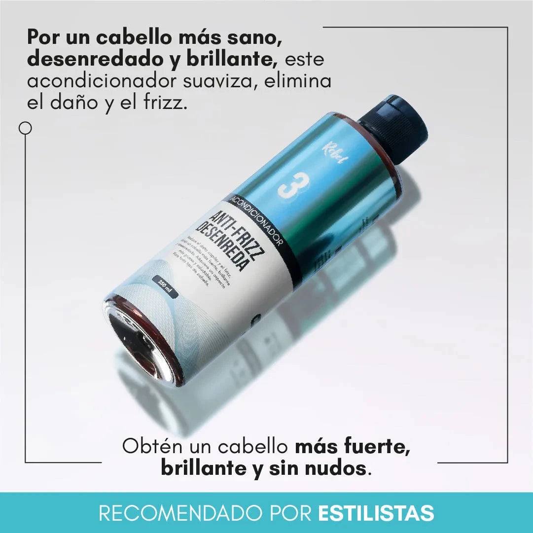 Acondicionador Anti-Frizz, Desenreda y Brillo (Paso 3) - Rebel