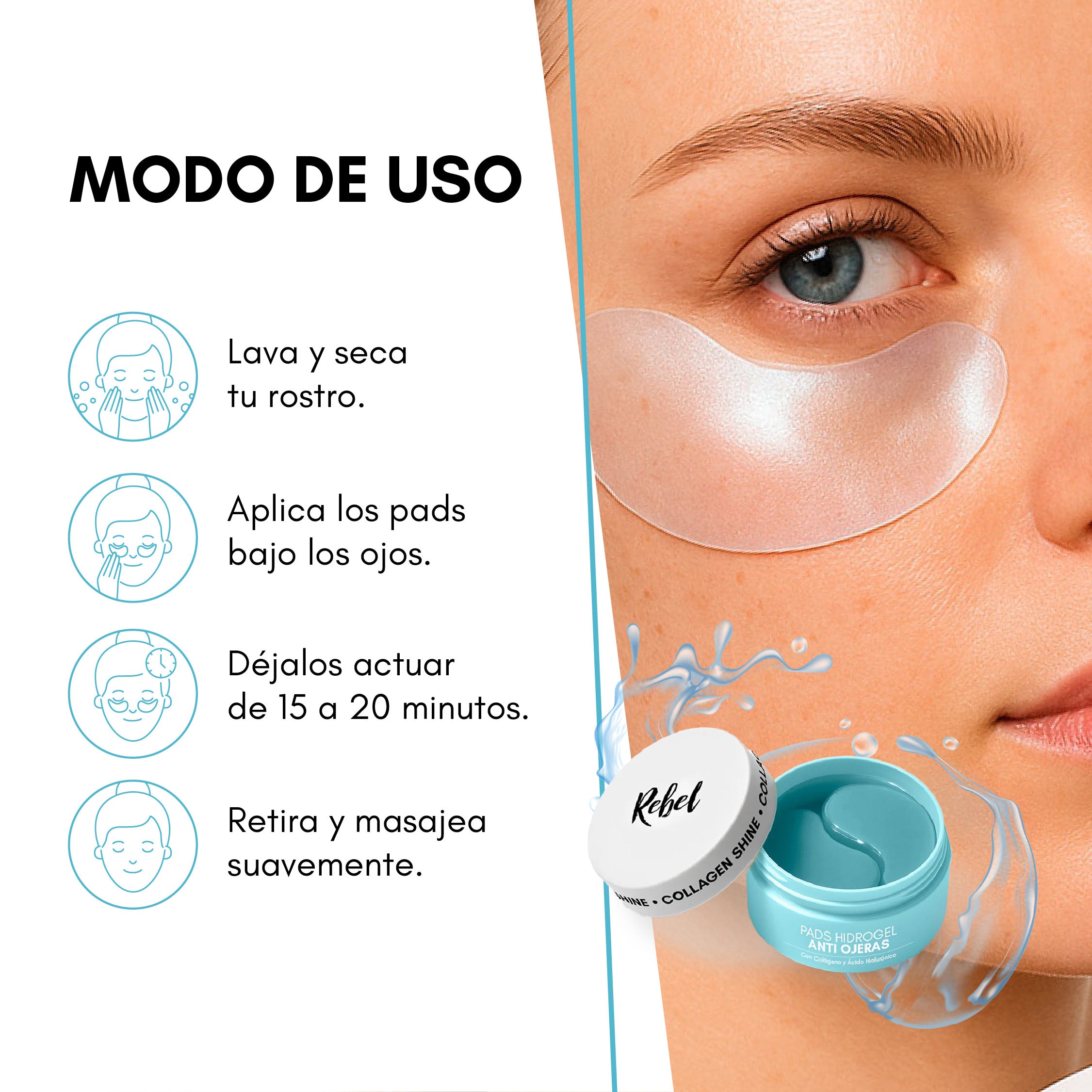 Pads Anti Ojeras Hidrogel Rebel Skin™ - Rebel