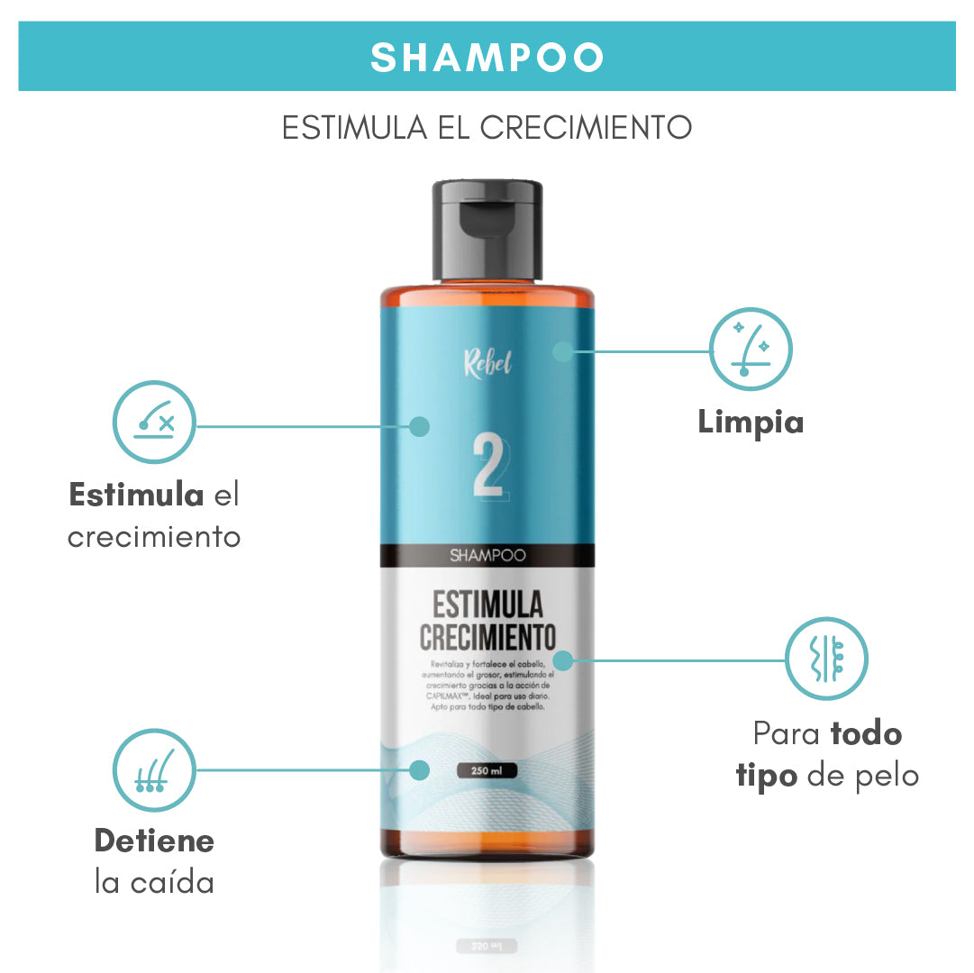 Shampoo Estimula el Crecimiento (Paso 2) - Rebel