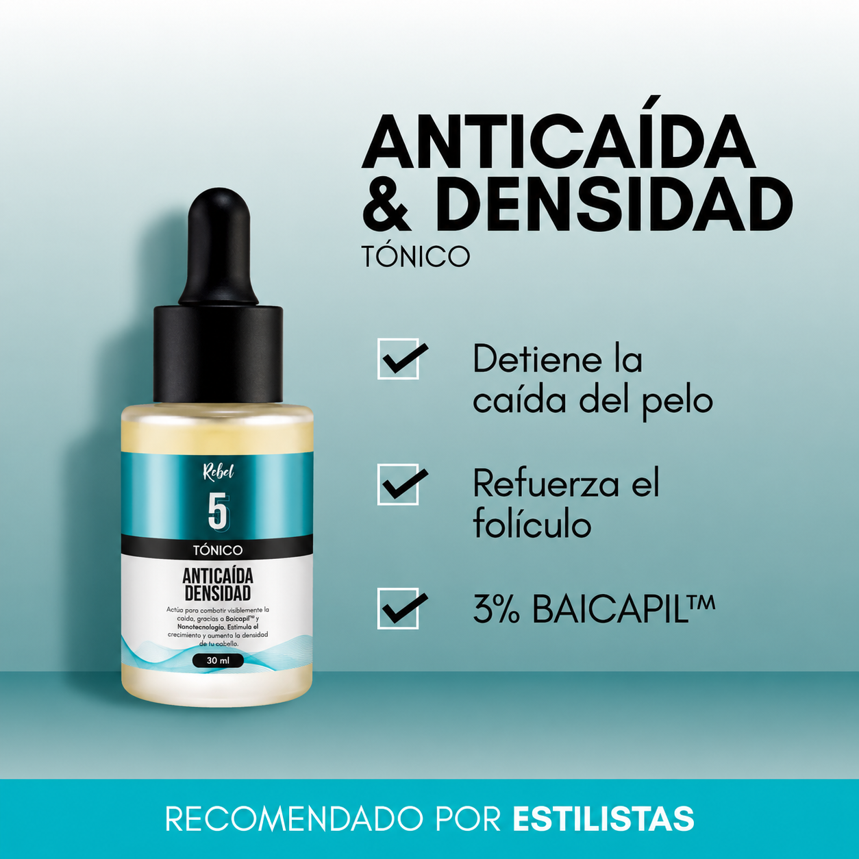 Tónico Anticaída y Densidad (Paso 5) - Rebel